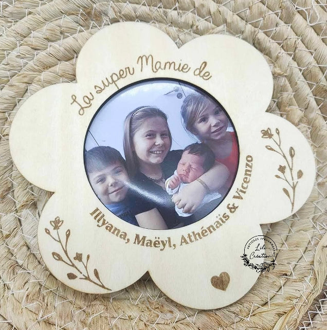 Magnet personnalisé – La Super [Mamie] en fleurs !