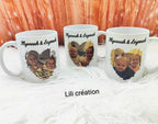 Mug contour cœur en aquarelle