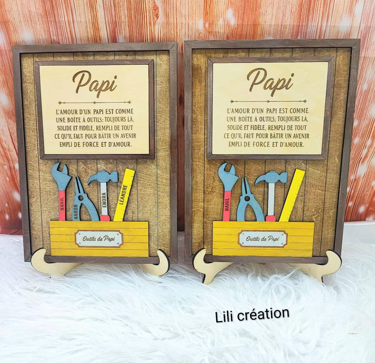 Cadre “Papi et ses outils” personnalisable