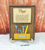 Cadre “Papi et ses outils” personnalisable