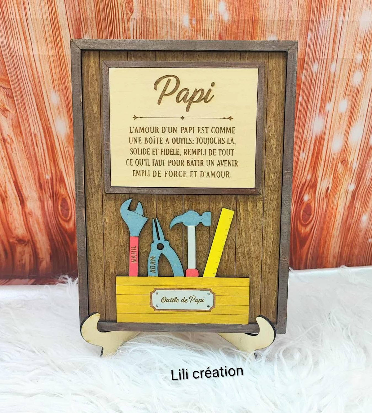 Cadre “Papi et ses outils” personnalisable