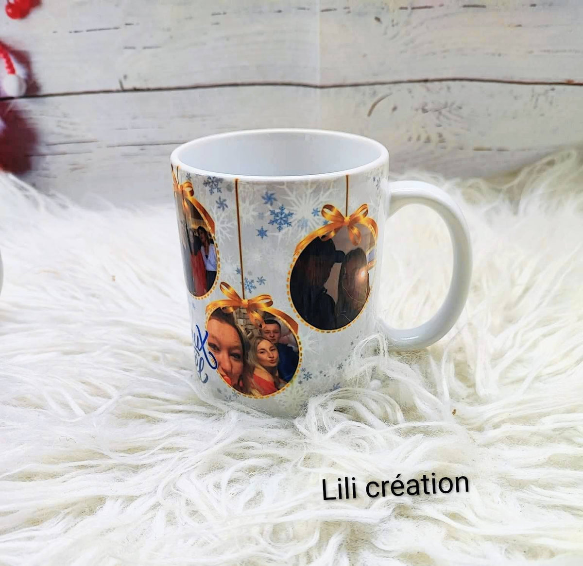 Mug de Noël personnalisé à 6 photos