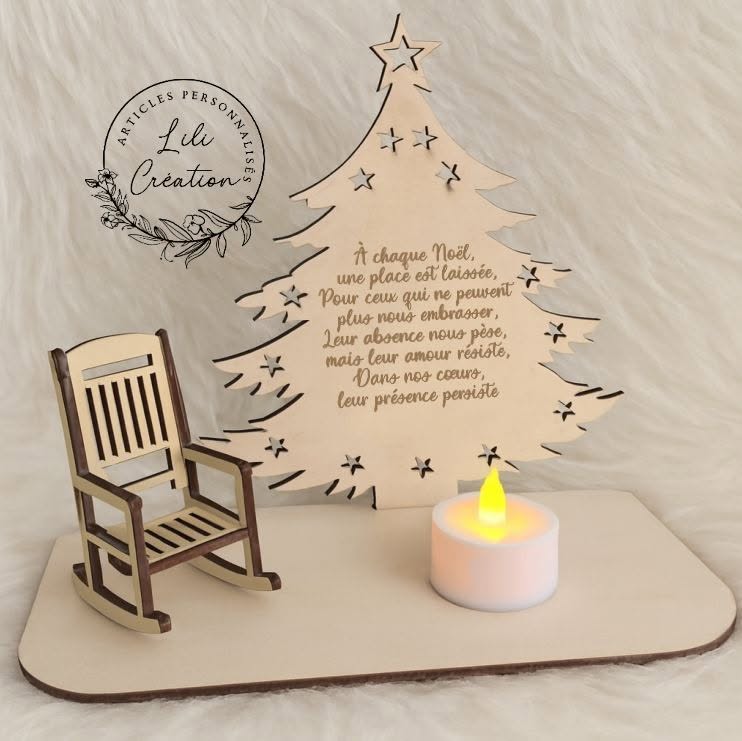 Présentoir de Noël personnalisé – Hommage aux êtres chers