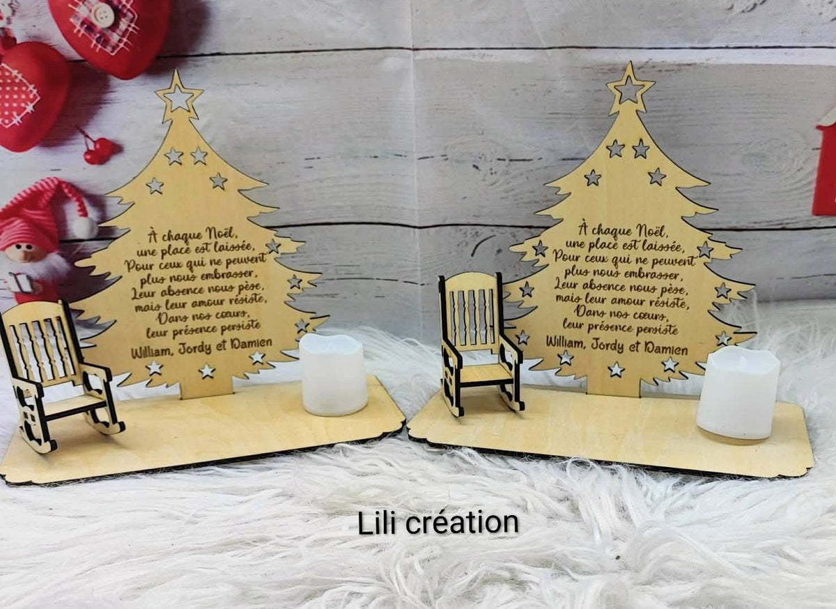 Présentoir de Noël personnalisé – Hommage aux êtres chers