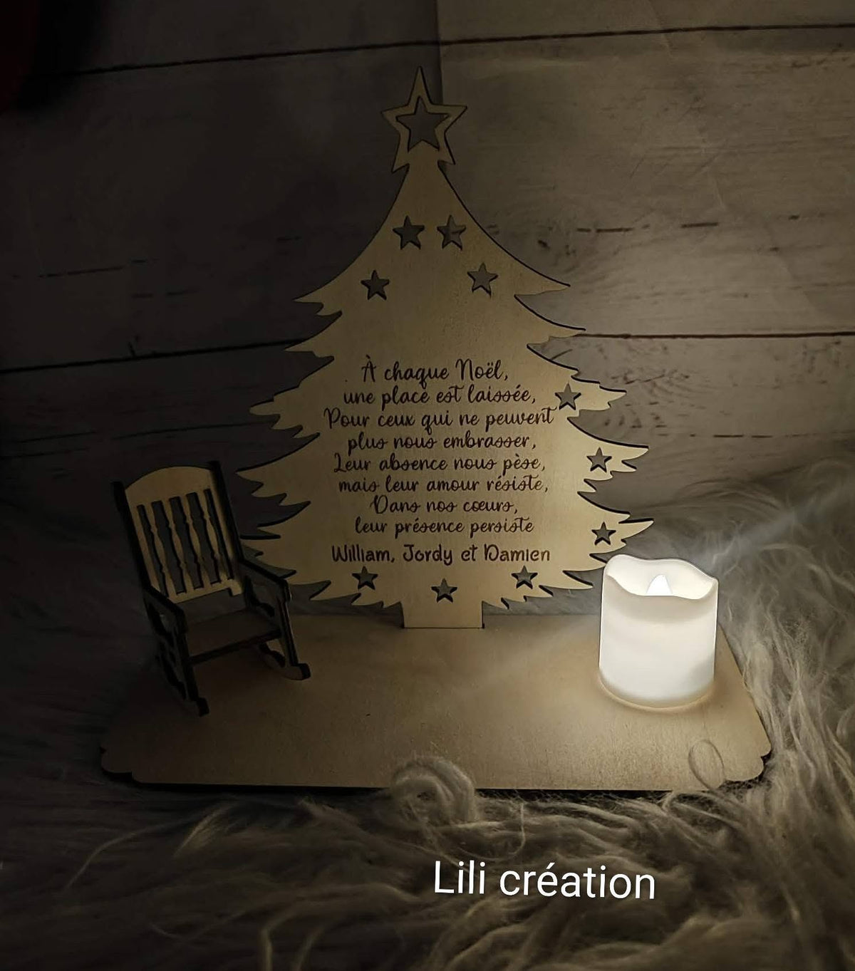 Présentoir de Noël personnalisé – Hommage aux êtres chers