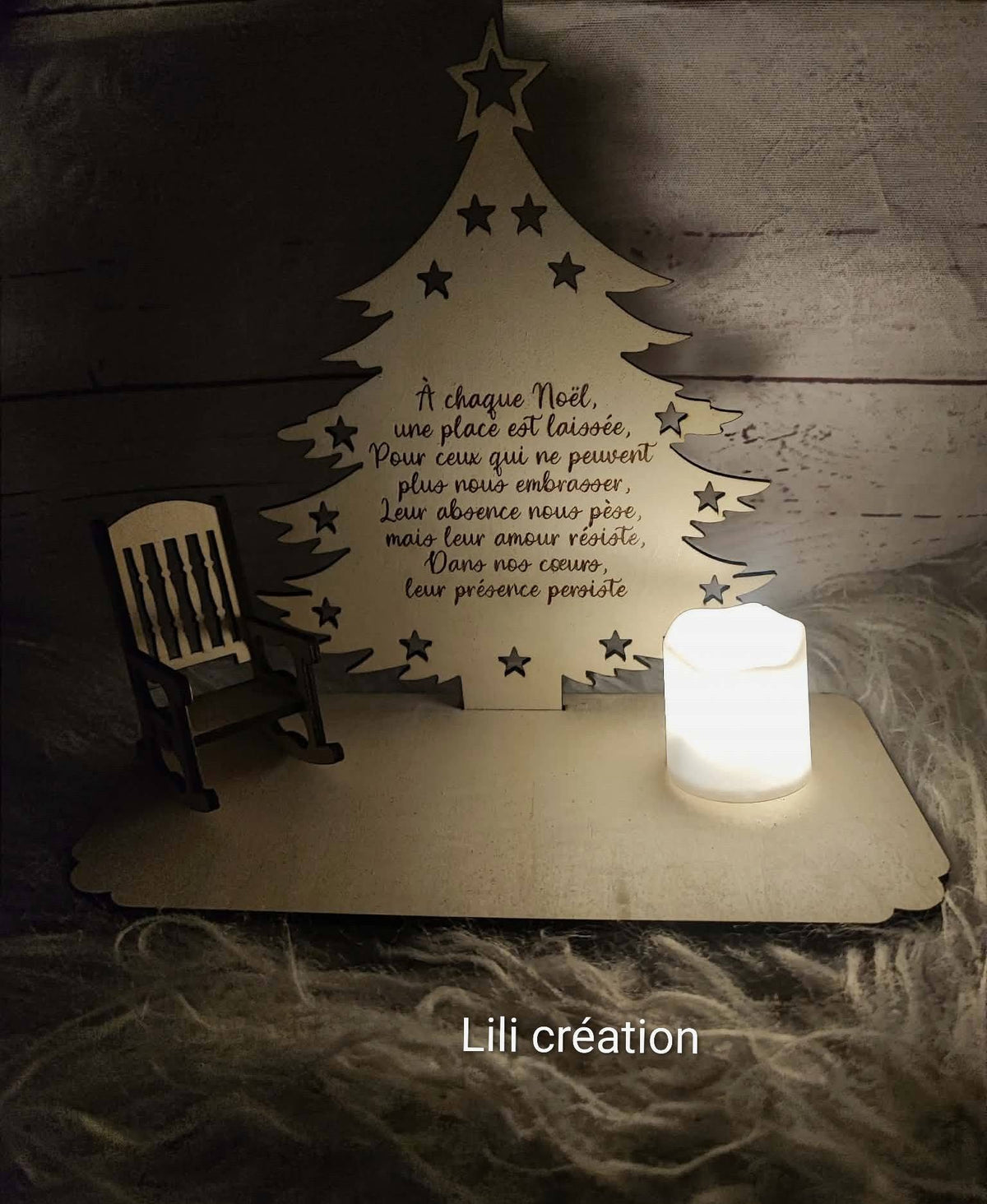 Présentoir de Noël personnalisé – Hommage aux êtres chers