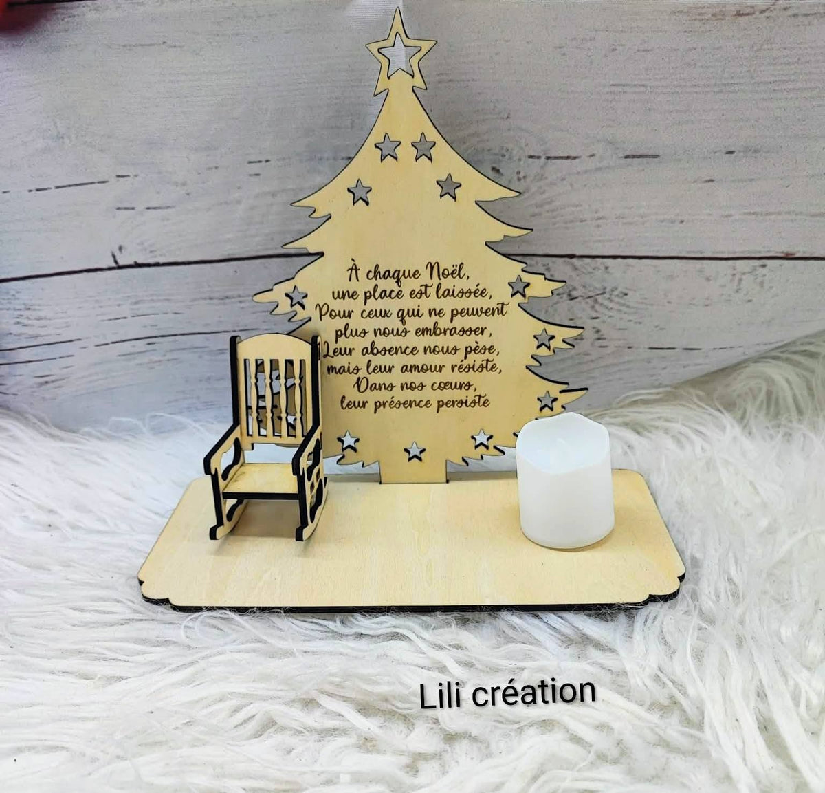 Présentoir de Noël personnalisé – Hommage aux êtres chers