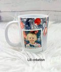 Mug de Noël personnalisé à 2 photos