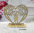 Cœur en bois personnalisé pour couple