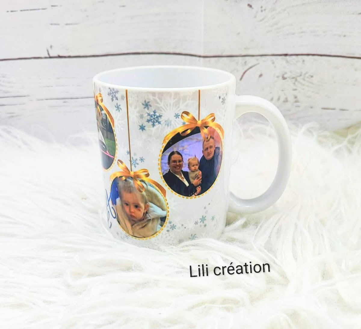 Mug de Noël personnalisé à 6 photos