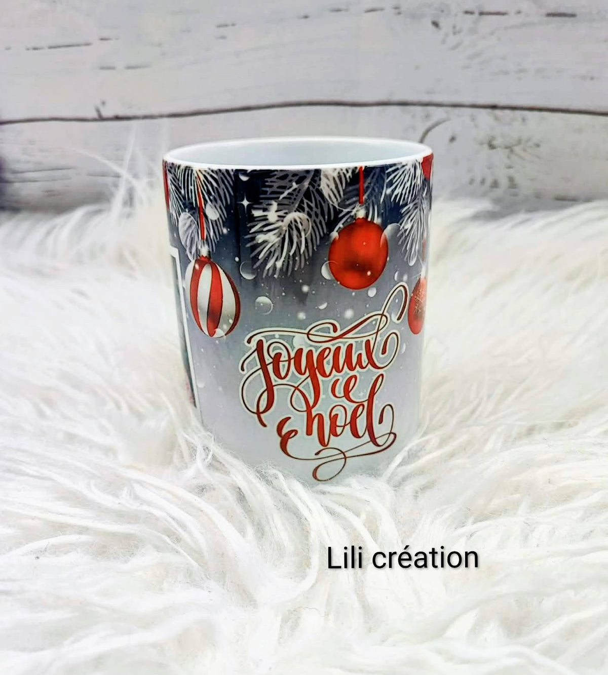 Mug de Noël personnalisé à 2 photos