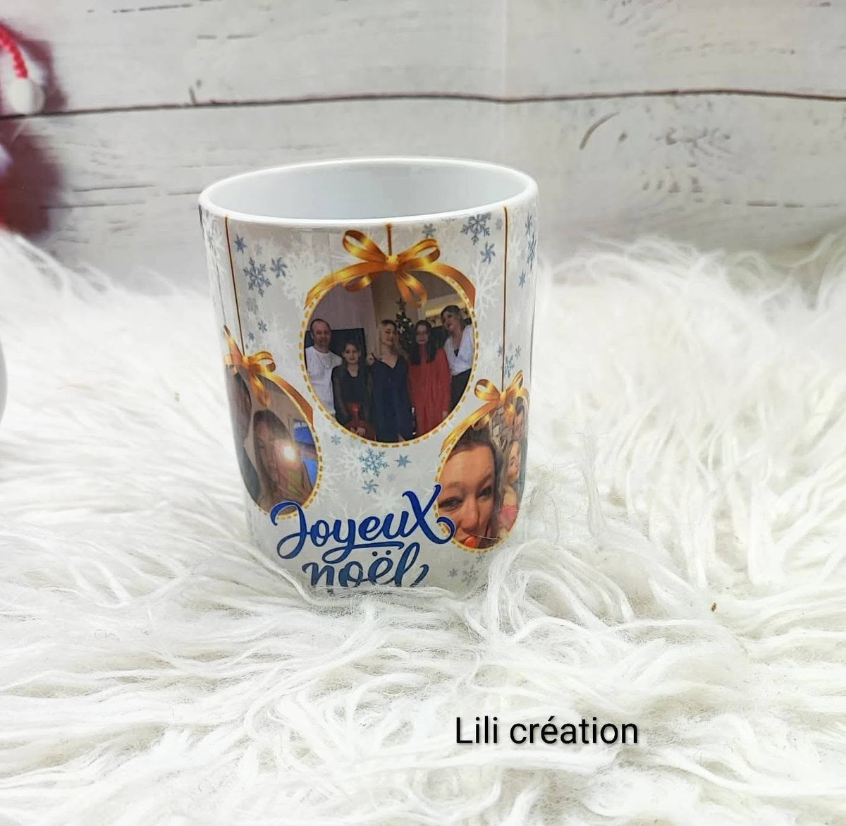 Mug de Noël personnalisé à 6 photos