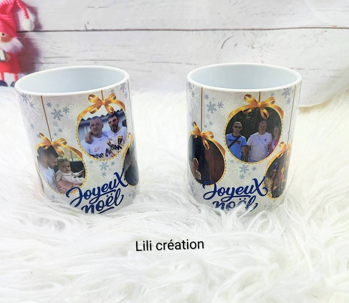 Mug de Noël personnalisé à 6 photos