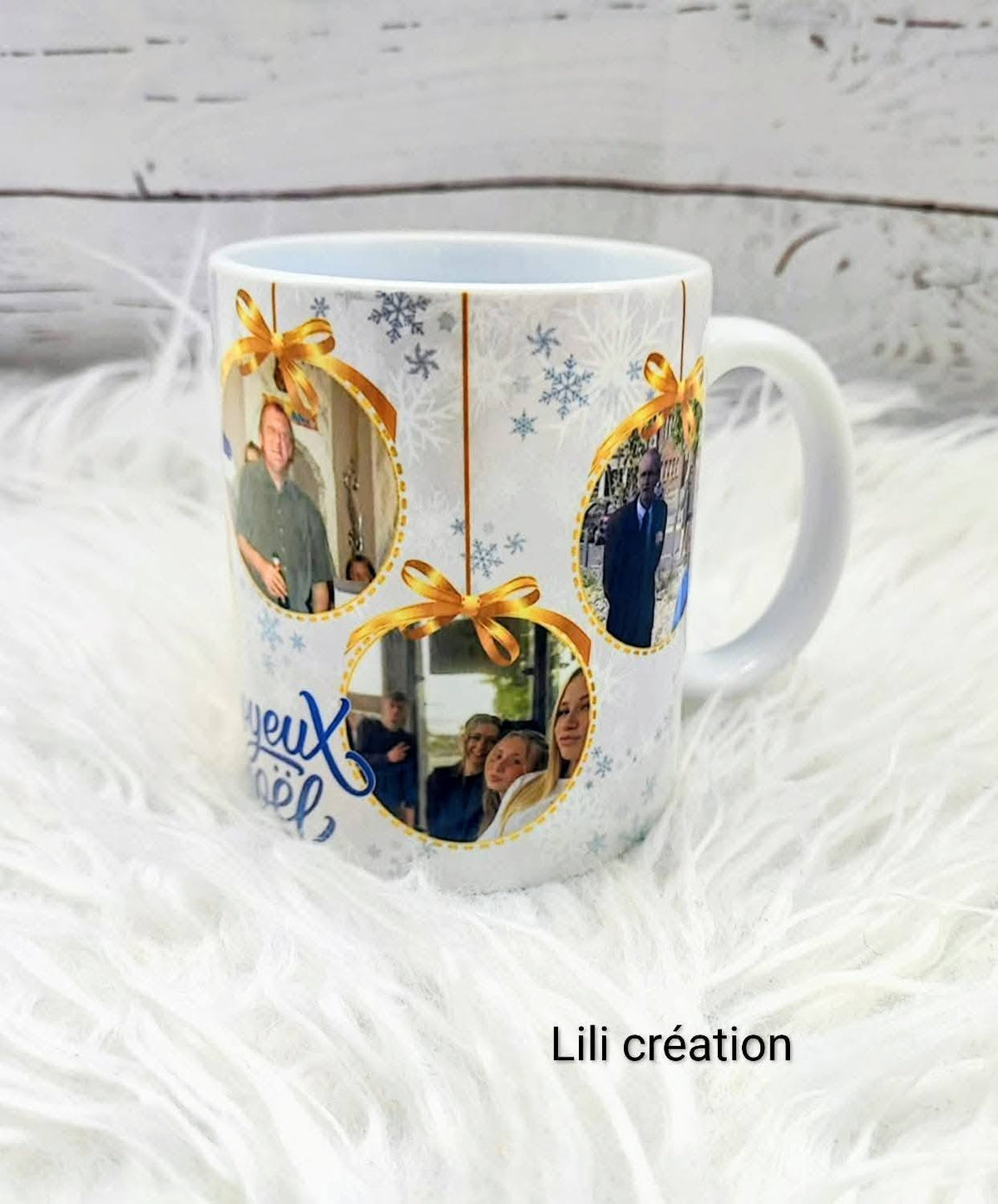 Mug de Noël personnalisé à 6 photos