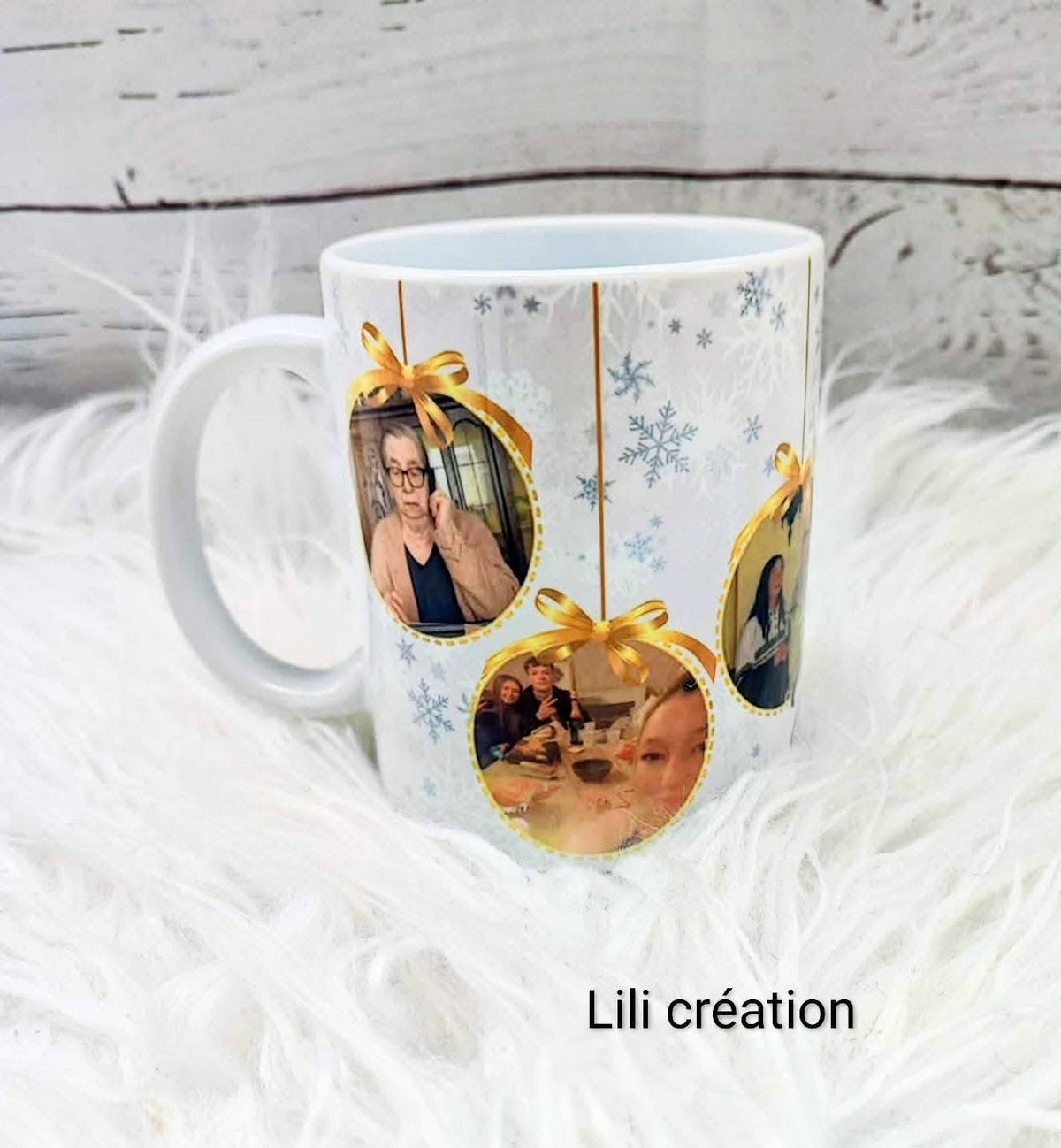 Mug de Noël personnalisé à 6 photos