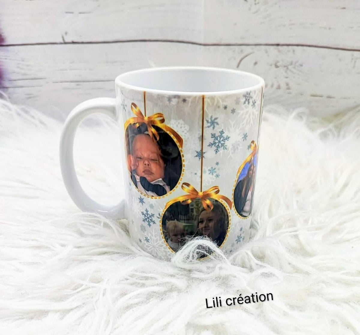 Mug de Noël personnalisé à 6 photos