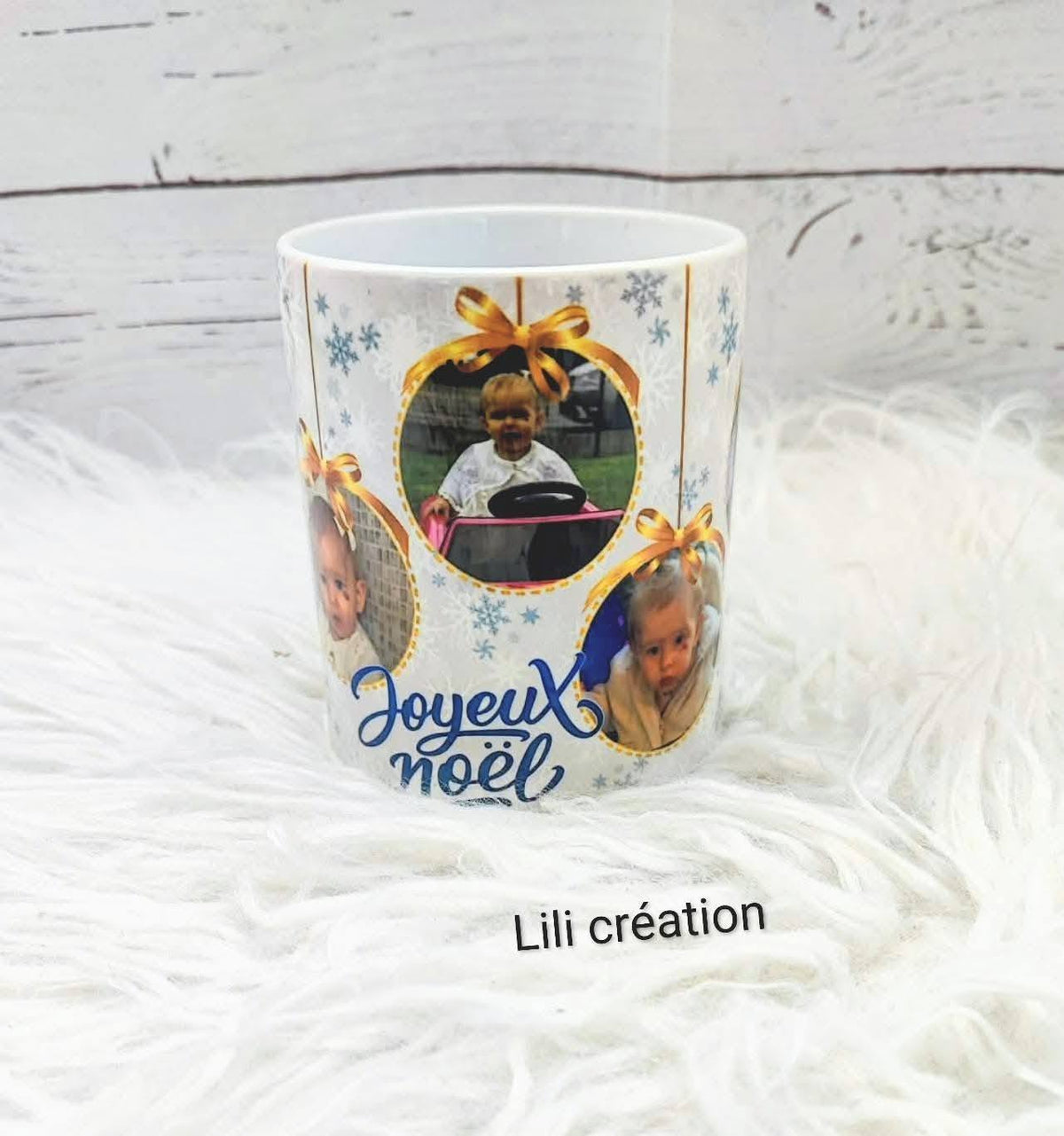 Mug de Noël personnalisé à 6 photos