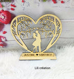 Cœur en bois personnalisé pour couple