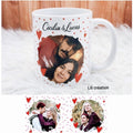 Mug personnalisé "Coup de cœur" personnalisé