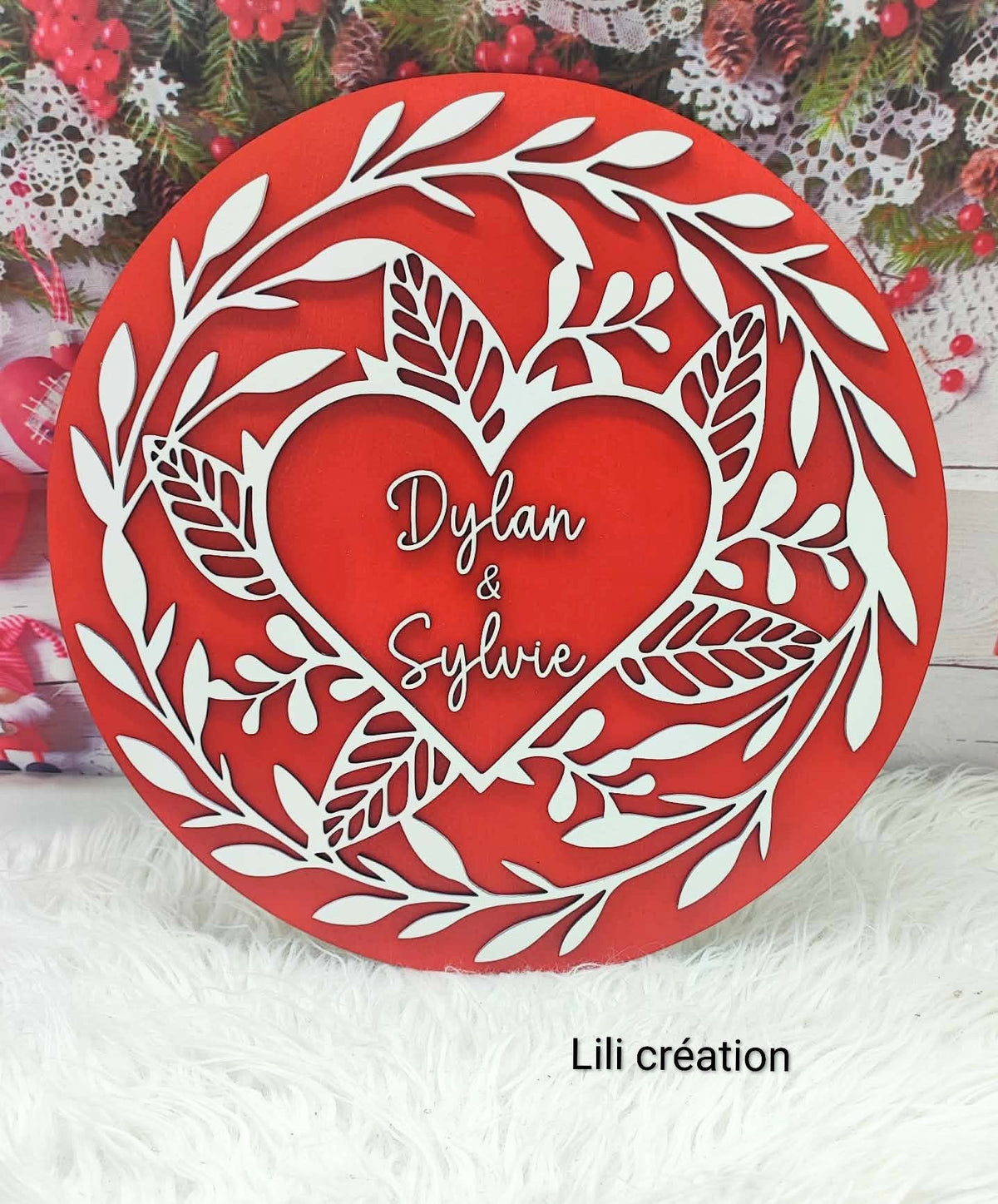Plaque décorative cœur personnalisée