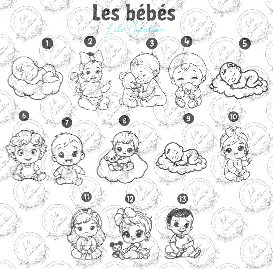Boite à dragées baptême contour nuages et pochon personnalisée - Thème animaux mignons de la ferme, de la jungle, de la forêt, marins, astronomie, univers féérique, les bébés