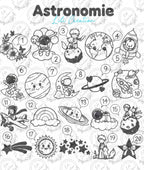 Boite à dragées baptême contour nuages et pochon personnalisée - Thème animaux mignons de la ferme, de la jungle, de la forêt, marins, astronomie, univers féérique, les bébés