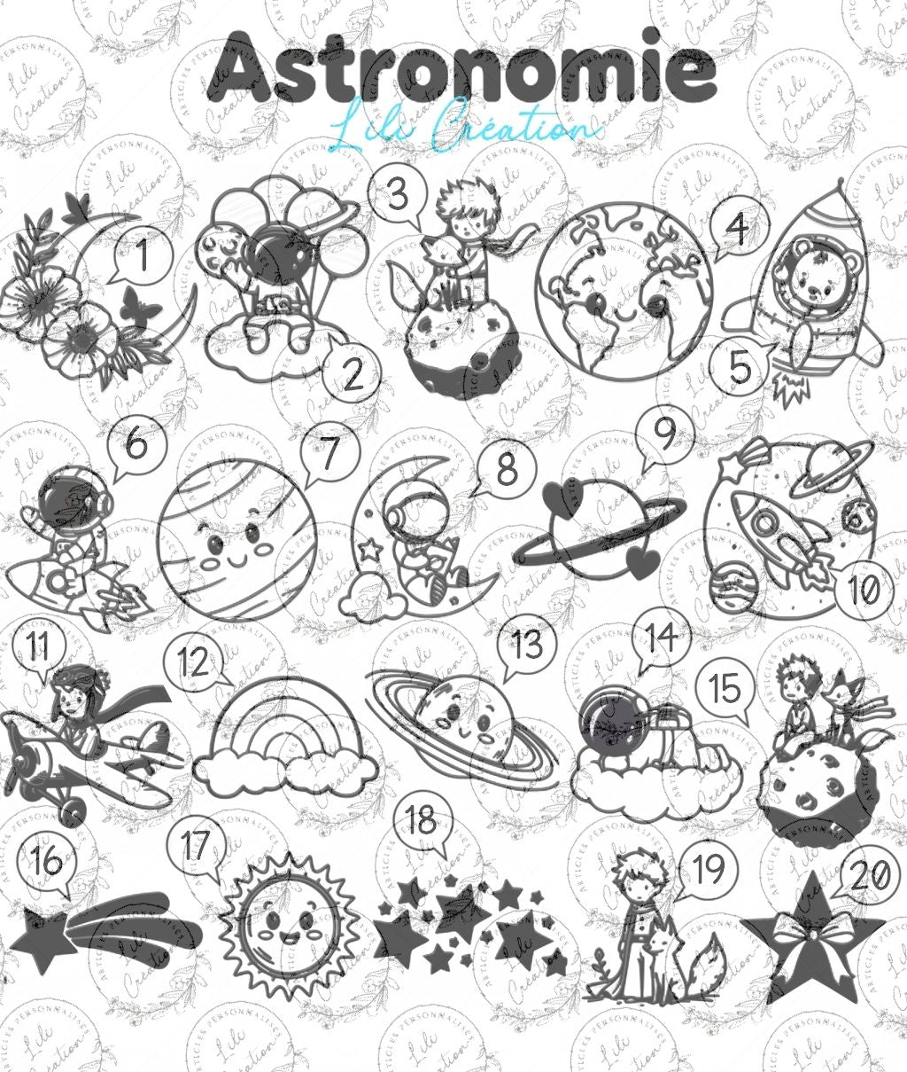 Boite à dragées baptême contour nuages et pochon personnalisée - Thème animaux mignons de la ferme, de la jungle, de la forêt, marins, astronomie, univers féérique, les bébés