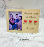Cadre photo en bois "Les petits cœurs de..."
