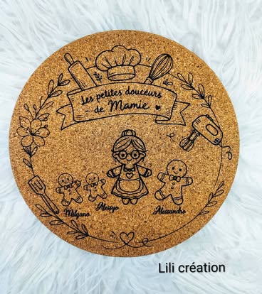 Dessous de Plat Personnalisé "Les Petites Douceurs de Mamie"