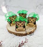 Boite à dragées baptême contour herbes et pochon personnalisée - Thème animaux mignons de la jungle, de la forêt ou de la ferme