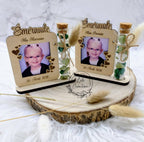 Cadre dragées avec photo, souvenir de baptême, cadeau Parrain / Marraine