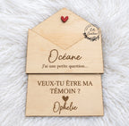 Enveloppe en bois pour faire une demande