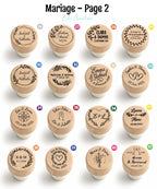 Bouchon de bouteille personnalisé en bois gravé – Mariage