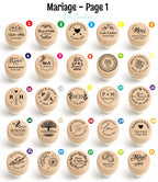 Bouchon de bouteille personnalisé en bois gravé – Mariage