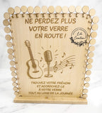Porte prénoms en bois pour verres - Ne perdez plus votre verre en route