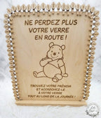 Porte prénoms en bois pour verres - Ne perdez plus votre verre en route