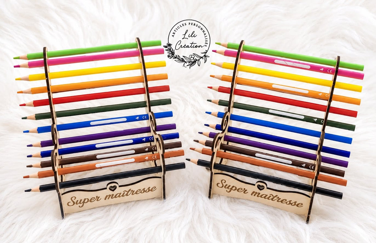 Rangement à crayons personnalisé en forme de banc