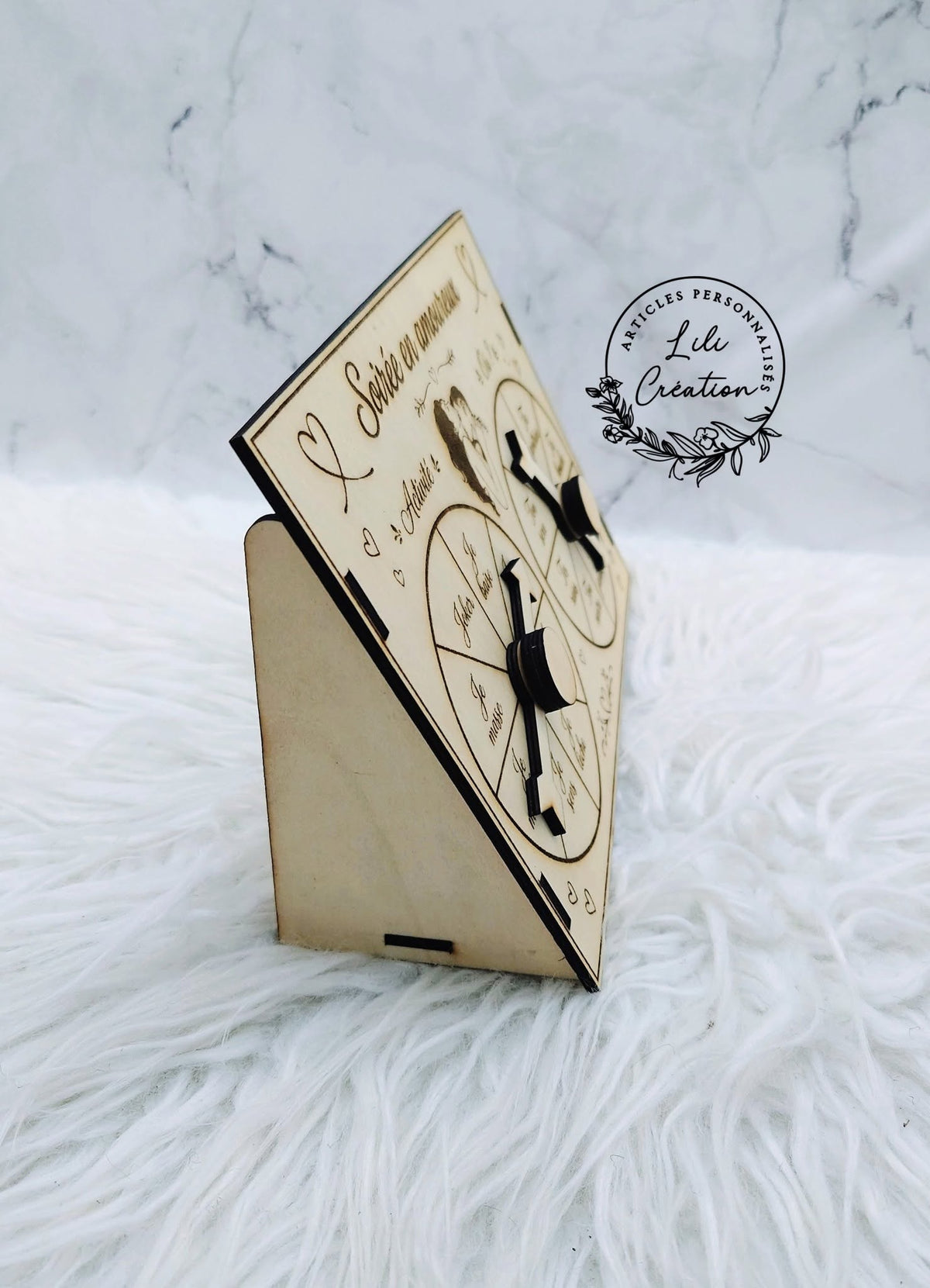 Jeu coquin en bois gravé au laser pour couple