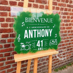 Panneau de bienvenue personnalisé en plexiglass