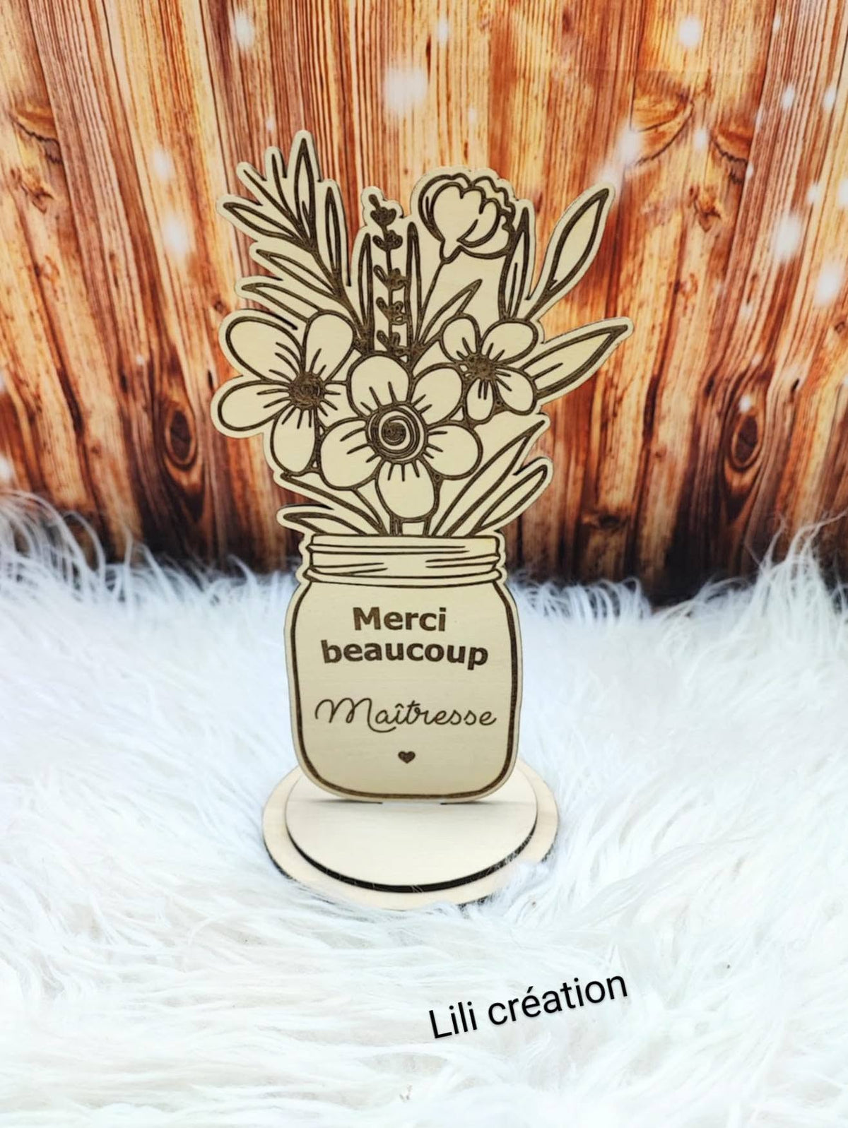 Bouquet de fleurs en bois