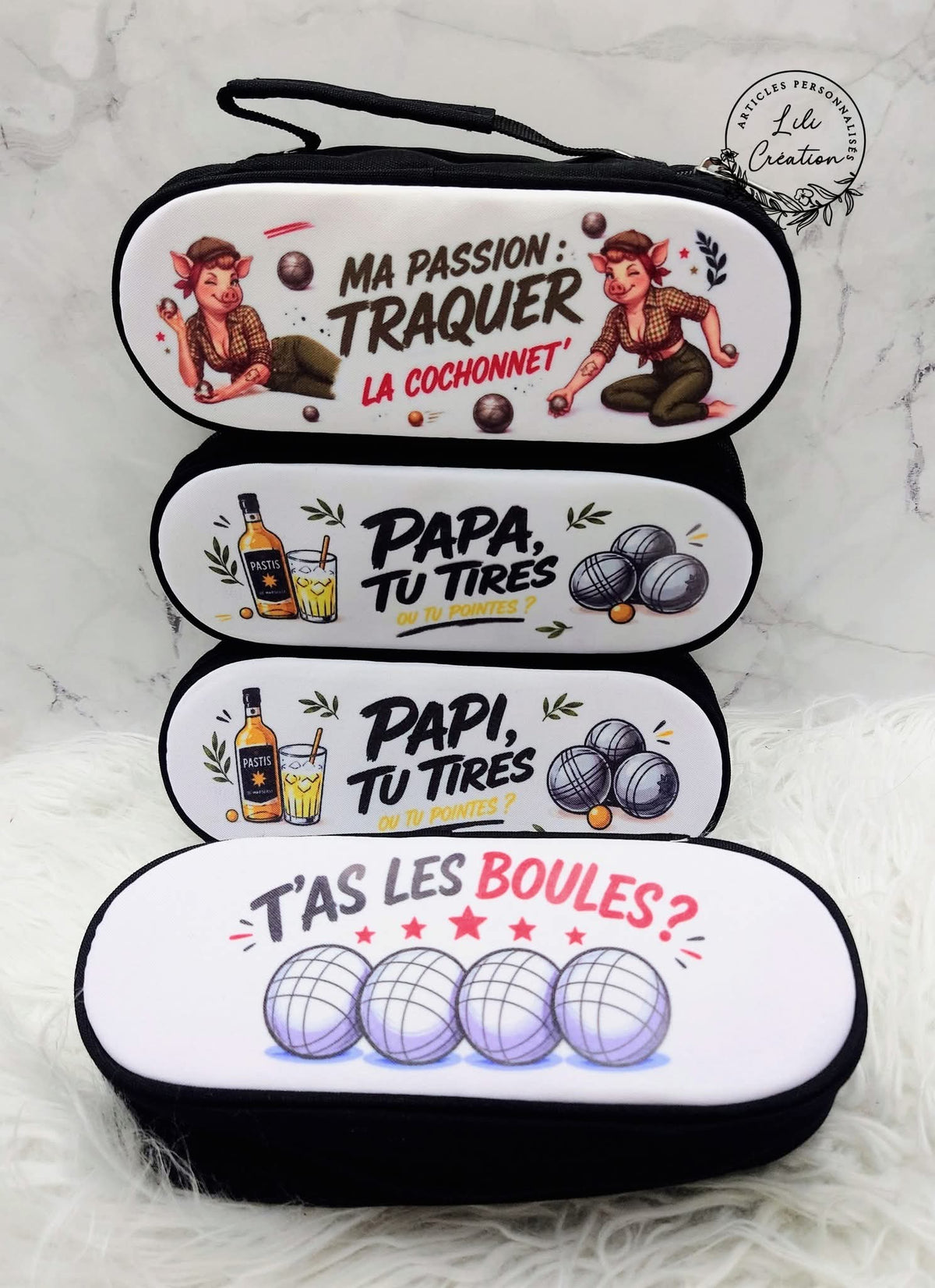 Sacoches de rangement pour boules de pétanque - 3 modèles au choix