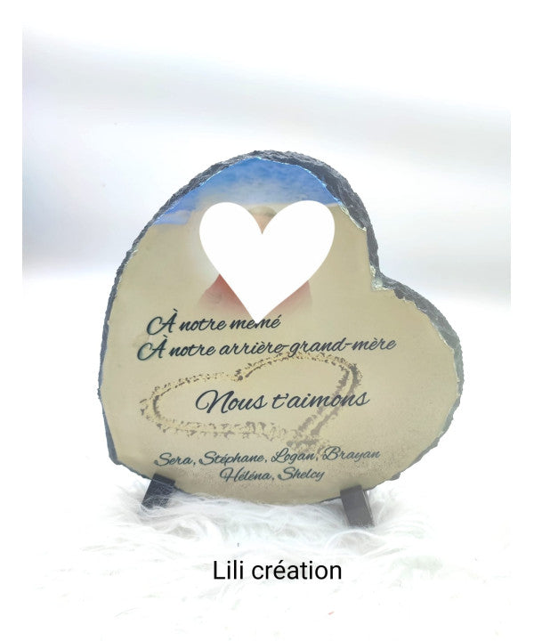 Plaque commémorative – Cœur sur le sable
