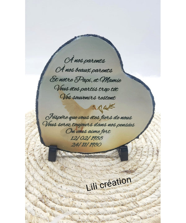 Plaque commémorative – Colombe en vol