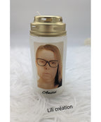 Bougie funéraire en verre personnalisée