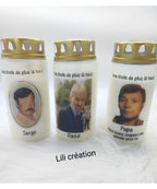 Bougie funéraire en verre personnalisée