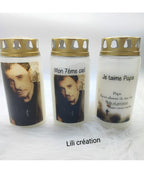 Bougie funéraire en verre personnalisée