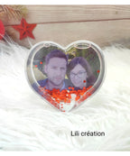 Boule à neige en forme de cœur personnalisée – Un souvenir magique à offrir