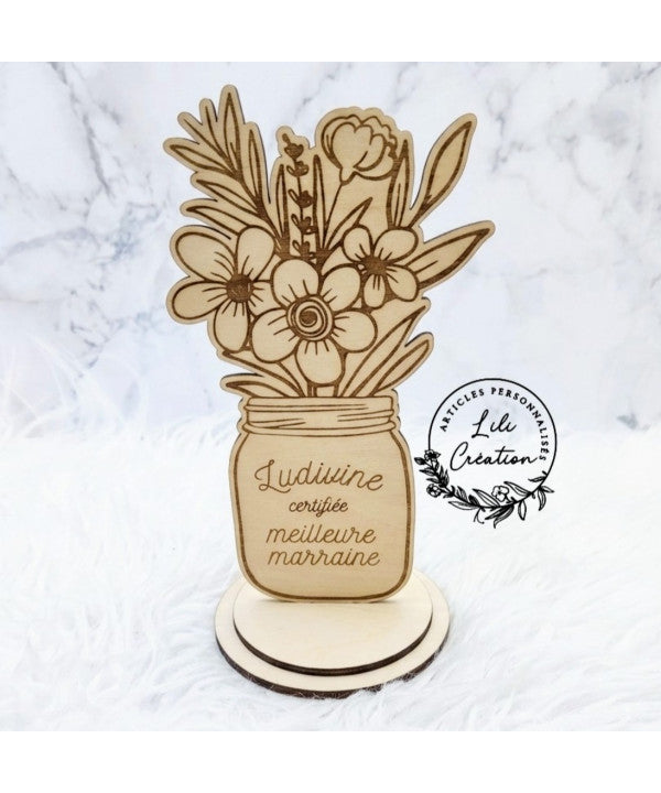 Bouquet de fleurs en bois