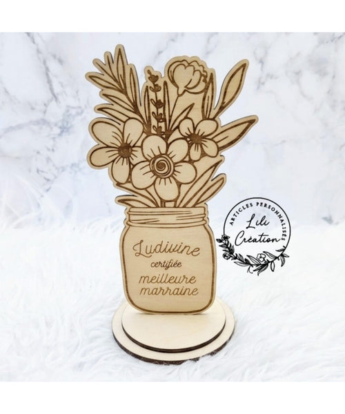 Bouquet de fleurs en bois