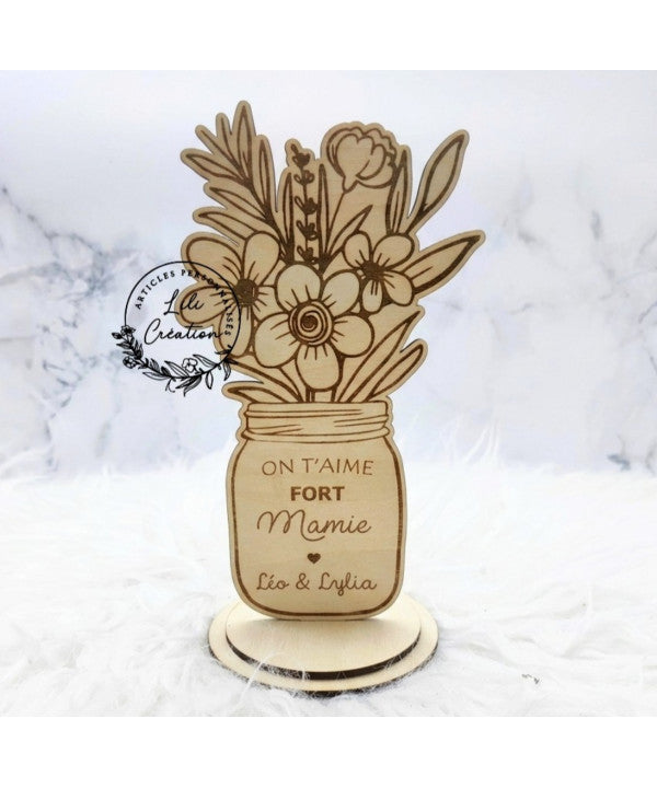 Bouquet de fleurs en bois